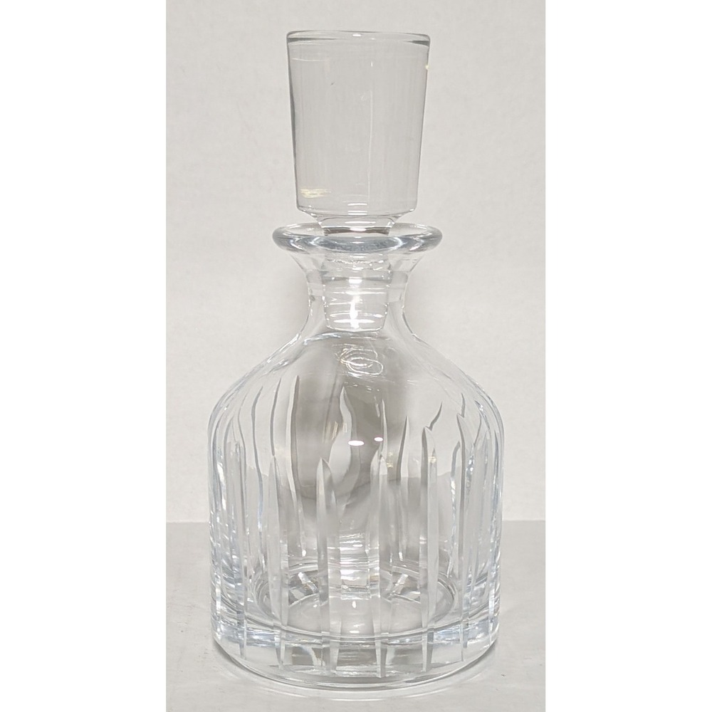 Vintage Small Cut Glass Spirit Decanter Ground Glass Stopper Seven Inch